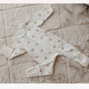 Woven Kids Shell Waffle Zip Suit Footie Sleeper Size 3-6 Months